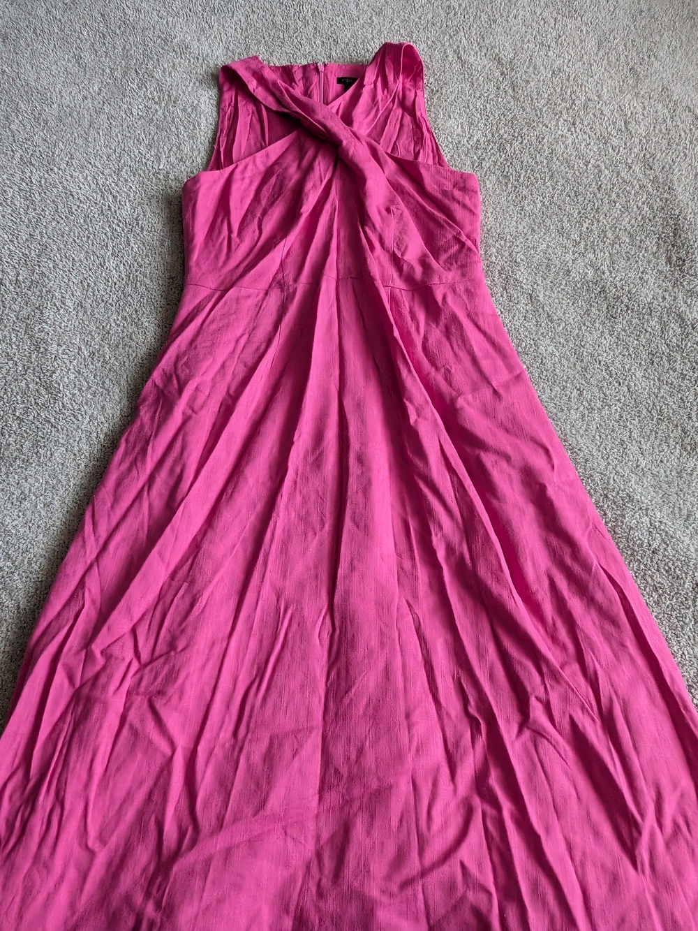 🌼B2G1🌼 Ann Taylor Hot Pink Twisted-Neck Maxi Dress NWOT